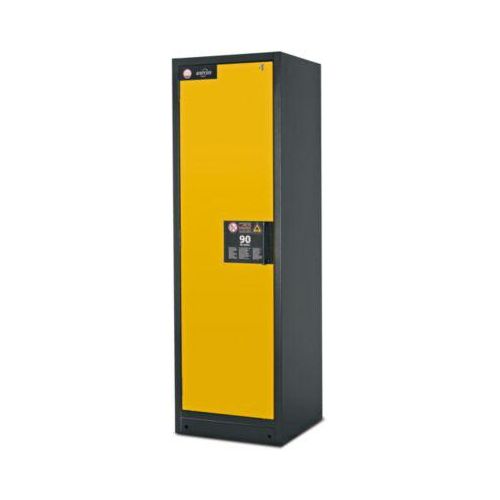 Sicherheitsschrank Typ 90 Asecos Q-CLASSIC-90, B 600 mm, Tür links, 6 Auszüge, sicherheitsgelb