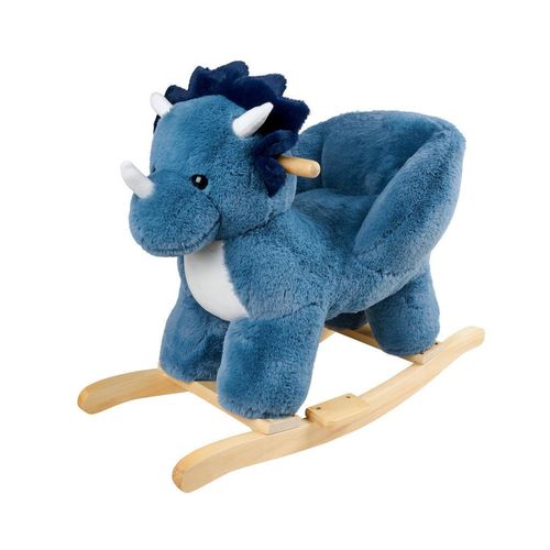 Patinio Schaukeltier Didi , Blau, Weiß, Ecru , Holz, Metall, Textil , Pappel , vollmassiv , 33x55x68 cm , AZO-frei, EN 71 , Haltegriffe , Spielzeug, Babyspielzeug, Schaukeltiere & Hüpftiere