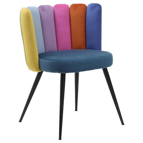 Stuhl , Mehrfarbig , Metall, Textil , Rundrohr , 58.5x79x55.5 cm , Esszimmer, Stühle, Esszimmerstühle, Vierfußstühle