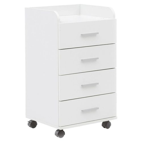 Mid.you Rollcontainer , Weiß , Metall , 4 Schubladen , 40x76.5x33 cm , Arbeitszimmer, Container, Rollcontainer