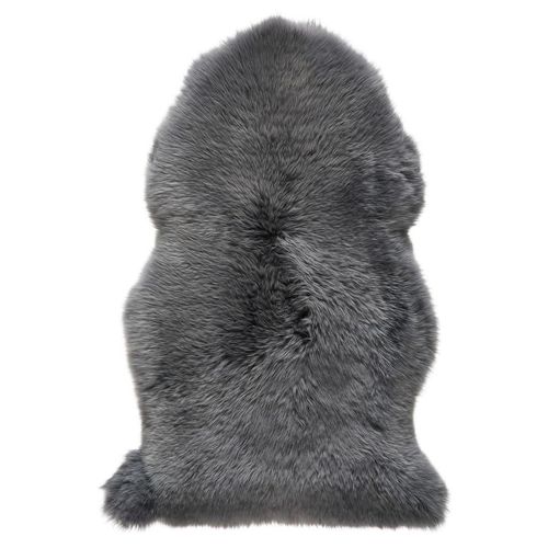 Linea Natura Schaffell, Dunkelgrau, Fell, Tierform, 60x90 cm, Oeko-Tex® Standard 100, für Fußbodenheizung geeignet, pflegeleicht, Teppiche & Böden, Teppiche, Fellteppiche