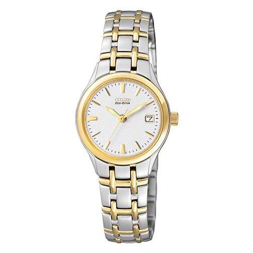 Solaruhr CITIZEN, silber (silberfarben, goldfarben), Armbanduhren, Damen, Armbanduhr, Damenuhr, Edelstahlarmband, Datum