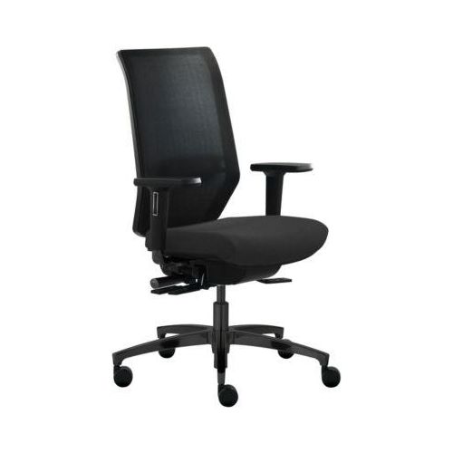Dauphin Bürostuhl SHAPE MESH, mit Armlehnen, Lendenwirbelstütze, Sitzzeit 8+ Stunden, Universalrollen, schwarz