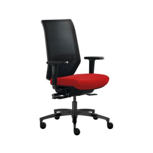 Dauphin Bürostuhl SHAPE MESH, mit Armlehnen, Lendenwirbelstütze, Sitzzeit 8+ Stunden, Universalrollen, rot