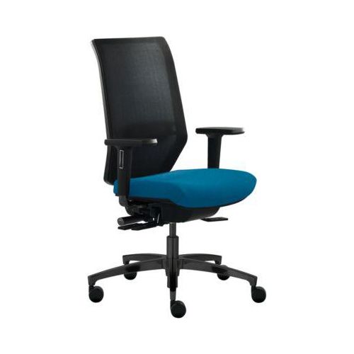 Dauphin Bürostuhl SHAPE MESH, mit Armlehnen, Lendenwirbelstütze, Sitzzeit 8+ Stunden, Universalrollen, blau
