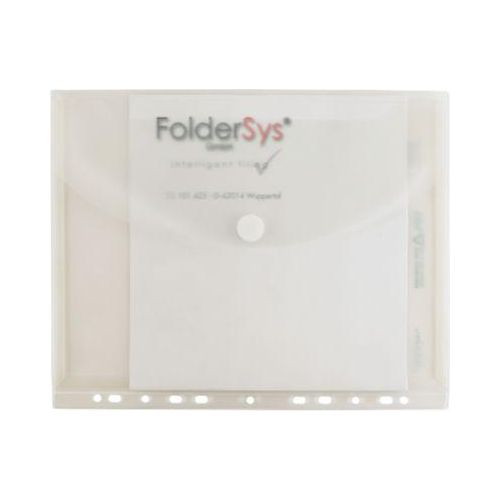 Sichttasche FolderSys FolderGreen®, A4 Hochformat, EURO-Lochung/umlaufende Dehnfalte/Abheftrand/Klappe/Klettverschluss, 100 % PCR-PP, transparent ,10 Stück