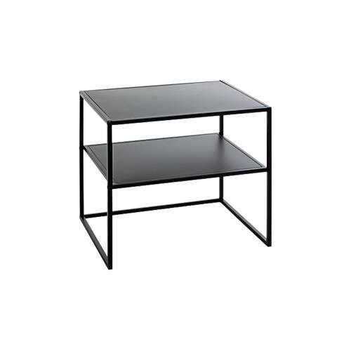 HAKU Beistelltisch, rechteckig, Stahlrohr pulverbeschichtet, Ablagen Metall pulverbeschichtet, B 500 x T 400 x H 450 mm, schwarz