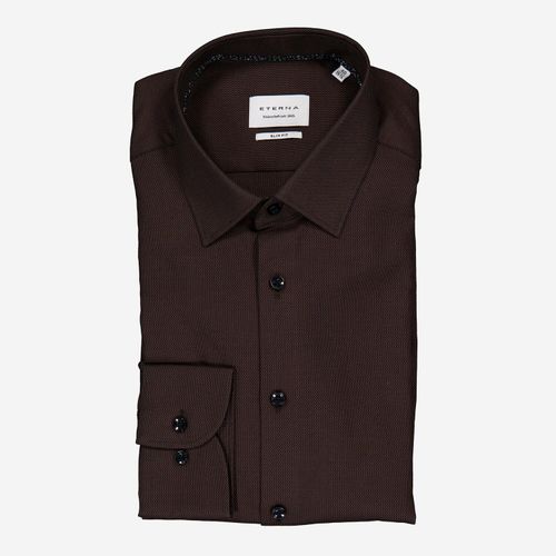 Braunes Anzughemd mit Punktmuster