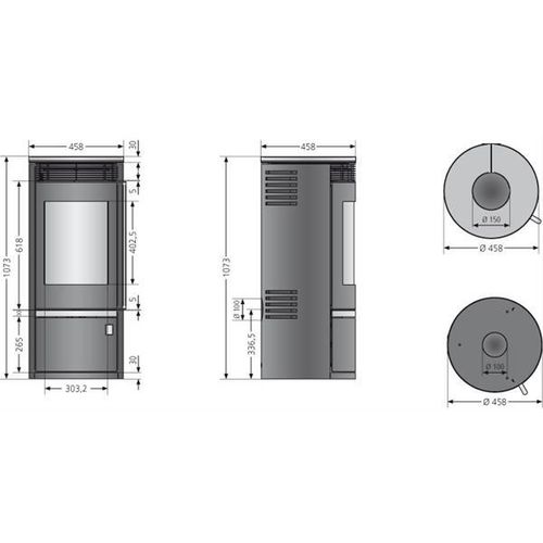 Kaminofen Oranier Rota Top 2.0 raumluftunabhängig Glas 5,5kW