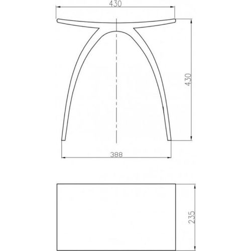 Luxus-Badhocker PB4001 - Mineralguss - 43 x 43 x 23,5 cm