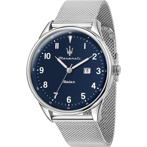 MASERATI Solaruhr SOLARUHR Edelstahl, Leder silber