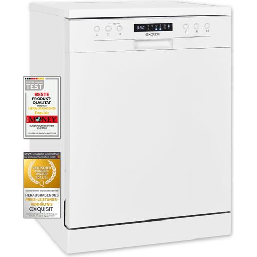 Exquisit Geschirrspüler GSP9414-030D weiss | Spülmaschine 60 cm | Maßgedecke: 14 | InnoWash | Aquastop | Auto Türöffner | Restlaufzeiten Anzeige | Unt
