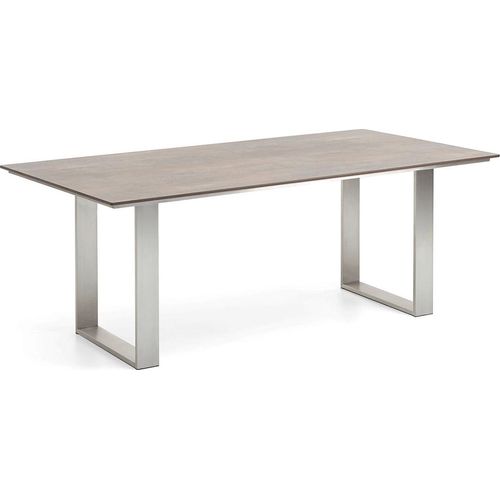Niehoff - HPL-Gartentisch Noah - Edelstahl 200 x 95 cm HPL Granit Trapezkufe