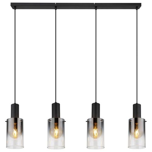 Globo Hängeleuchte, Grau, Klar, Schwarz, Metall, Kunststoff, Glas, 12.5x150x102.5 cm, Lampen & Leuchten, Innenbeleuchtung, Hängelampen, Esstischlampen