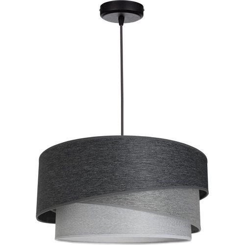 Hängelampe Pendellampe Lampenschirm aus Velours Dunkelgrau-Grau Esszimmerlampe, Wohnzimmer, Küchenlampe aus Serie N131 (N131-DGG)