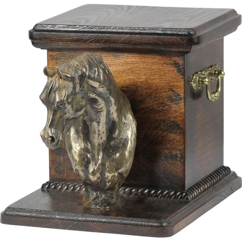 Australisches Zuchtpferd - Urne für die Asche eines Pferdes mit Statuette, elegante Urne für ein Pferd, außergewöhnliche Urne mit Pferdebüste der Marke Art-Dog