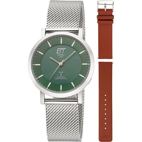 ETT Eco Tech Time ELS-11618-81MS Damenuhr Atacama Solar Funkuhr