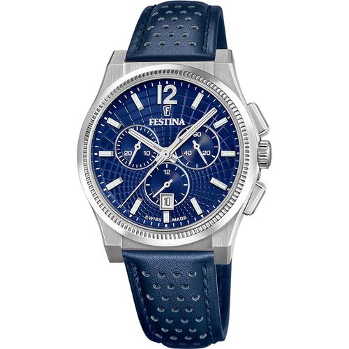 Festina Chronographen Rivé Swiss Made Blue