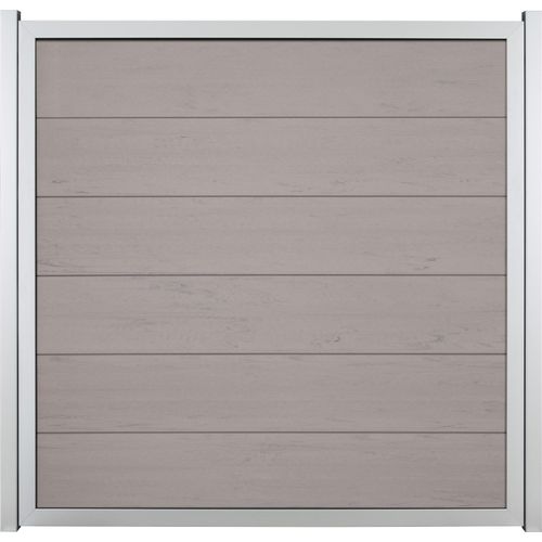 GroJa Viento Designzaun Sondermaß Element mit Rahmen Silber Bi-Color Sand
