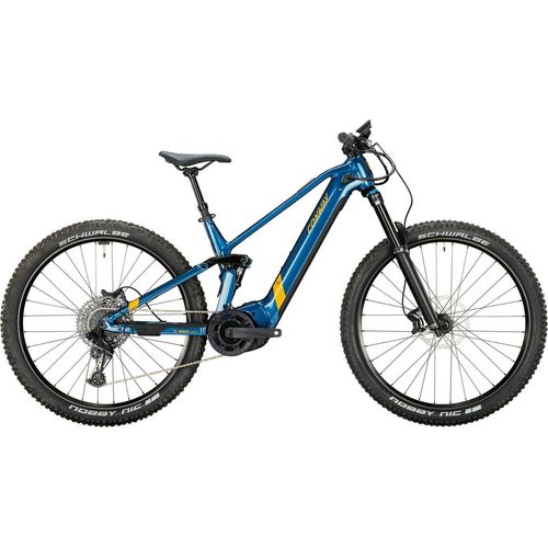 CONWAY Elektro-MTB Full-Suspension "Xyron S 3.9" Mod. 23, Full Suspension, 29", blue metallic / orange metallic, 12-Gang SRAM "SX", 40cm