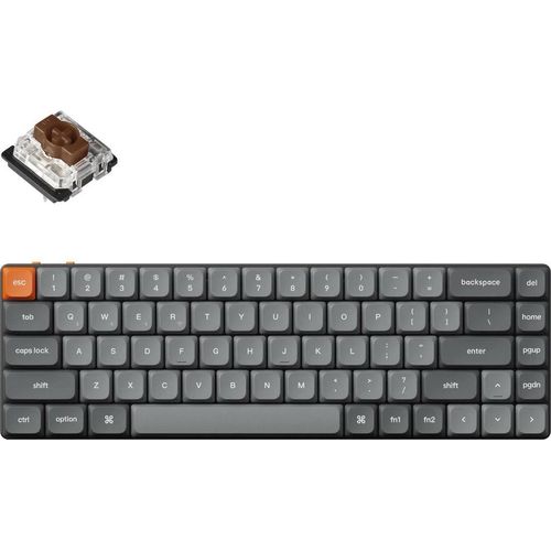 Keychron K7 Max Kabellose Mechanische Tastatur QMK/VIA, RGB LED, Hot-swap, QWERTY US, Gateron Mechanical Brown K7M-H3
