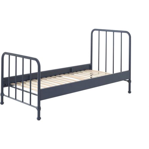Metallbett Kay 97x206x110 Einzelbett Metall Blau matt