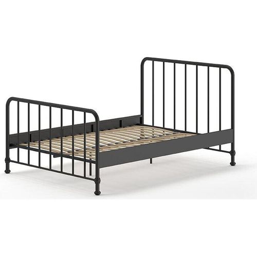 Metallbett Kay 147x207x110 Einzelbett Metall Schwarz matt