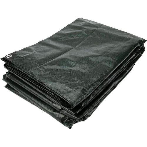 Abdeckplane PE 10x12, 170 g/m² Grün, wasserabweisend & UV-beständig, mit Ösen alle 100 cm – für mittelfristigen Außeneinsatz, Lebensdauer 1–2 Jahre, für Anhänger, Außenspielzeug, Schutz von Fahrzeugen, temporärer Abschluss einer Überdachung