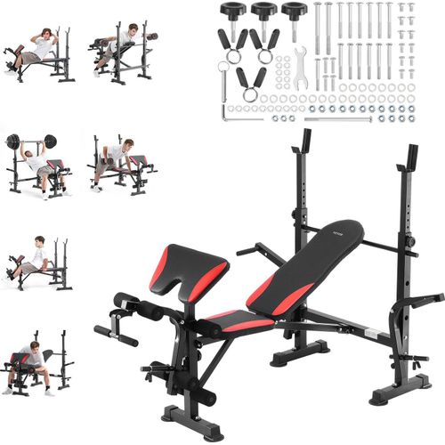 Hantelbank Sit-Up-Bank Trainingsbank Einstellbar Faltbar 299kg Schwarz