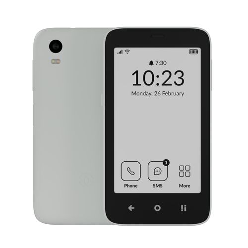 MUDITA Kompakt Smartphone E Ink Display Weiss
