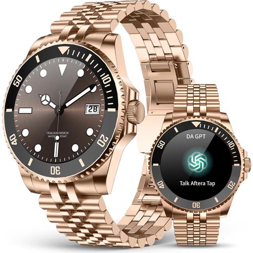 Herren Smartwatch mit Bluetooth Anrufen 1.19 Zoll AMOLED Uhr mit KI Funktionen 107 Sportmodi Herzfrequenz & Schlafmonitor IP67 Fitness Tracker
