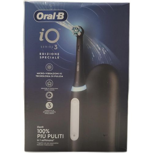 Oral B elektrische Zahnbürste Zahnpflege iO 3 Schwarz Ersatzkopf Reinigungskraft