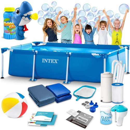 Rahmen-Gartenpool 300 x 200 x 75 cm 15in1 INTEX 28272 + Sprudelmaschine