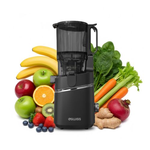 4Swiss WB025 Slow Juicer Entsafter - Kaltentsafter Saftpresse Elektrisch 13 cm XXL Einfüllschacht BPA-frei Leise Obst Gemüse Saftmaschine