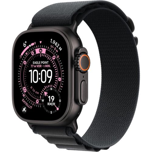 Apple Watch Ultra 3 GPS + Cellular 49 mm Smartwatch Titan Schwarz Alpine Loop Fitness Schlaftracking Blutsauerstoff Dual GPS 5G