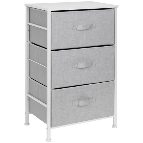 PBJ Kommode , Grau, Weiß , Textil , 3 Schubladen , 45x71.5x30 cm , Kleinmöbel, Kommoden, Kommoden