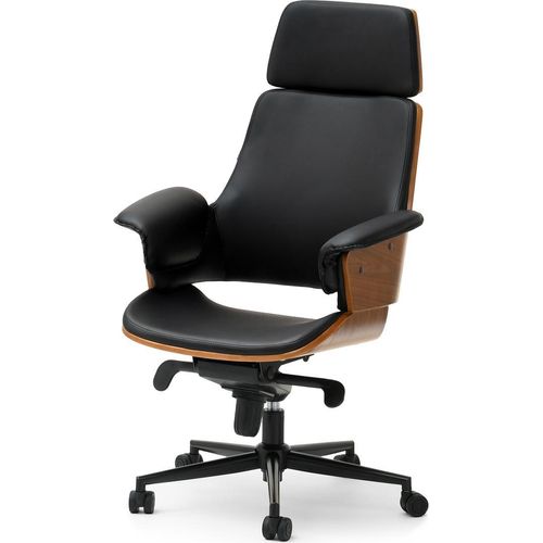GUDRUN Bürostuhl - Walnuss / Schwarz