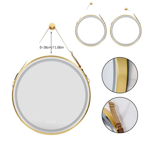 Badezimmerspiegel, LED-beleuchtet, Anti-Beschlag-Technologie, Gold 60CM