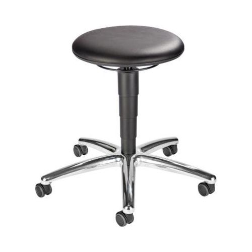 Praxishocker bimos, mit Rollen, für Labore & hygienekritische Bereiche, höhenverstellbar, B 400 x T 400 x H 460-630 mm, Kunstleder, schwarz