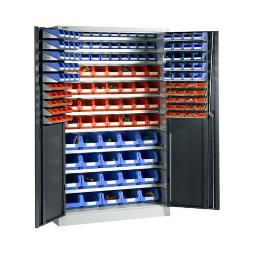 Magazinschrank, mit Ausstattung, B 1200 x T 500 x H 1935 mm, lichtgrau/anthrazitgrau