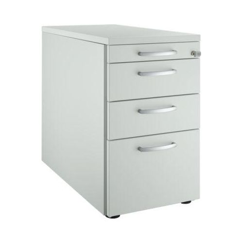 Schäfer Shop Genius Standcontainer 1336, mit Griff rund, B 435 x H 717 mm, lichtgrau/lichtgrau/lichtgrau
