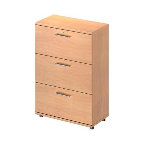 Schäfer Shop Genius Hängeregistraturschrank TETRIS WOOD, 3 OH, B 800 mm, Höhe inkl. Gleiter, abschließbar, Buche-Dekor