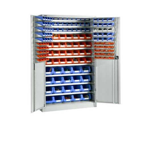 Magazinschrank Schäfer Shop Select, mit Ausstattung, B 1200 x T 500 x H 1935 mm, Stahl, lichtgrau