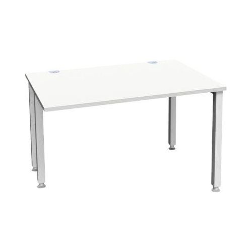 Schäfer Shop Genius Schreibtisch MODENA FLEX, 4-Fuß-Quadratrohr, verkürzte Seitenteile, B 1200 mm, lichtgrau