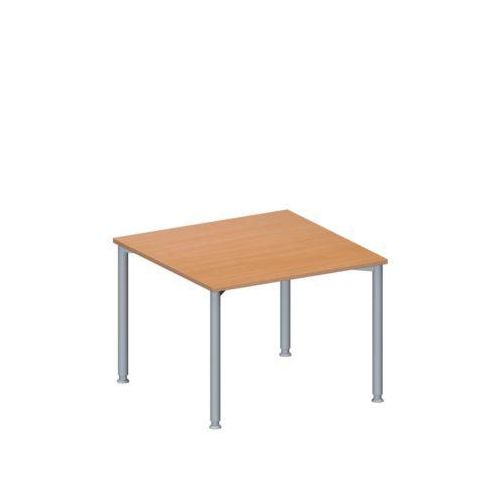 Schäfer Shop Genius Anbautisch MODENA FLEX, höhenverstellbar, Quadrat-Form, 4-Fuß Rundrohr, B 1000 x T 1000 mm, Buche-Dekor