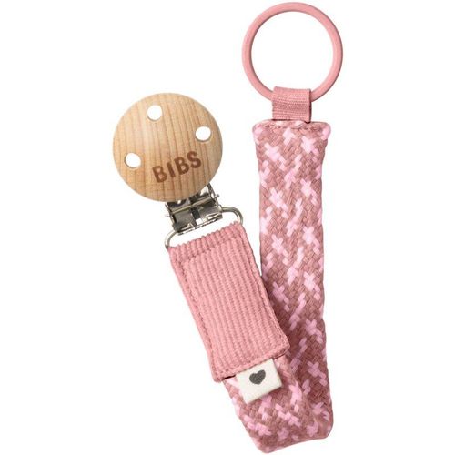 BIBS Paci Braid dummy clip Dusty Pink / Baby Pink 1 pc
