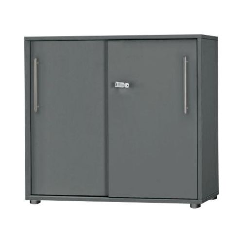 Schäfer Shop Select Schiebetürenschrank Start Off, 2 OH, abschließbar, B 800 x T 420 x H 788 mm, Holz, graphit/graphit