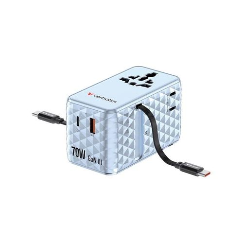 Verbatim 70W 2C Retractable Universal Travel Adapt