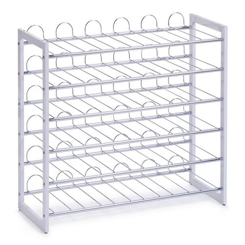 Zeller Present Weinregal , Weiß, Chrom , Metall , 68x26.5x63 cm , Küchen, Küchenmöbel, Küchenregale