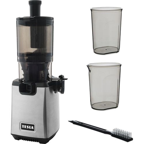 TESLA SlowJuicer SJ770 XXL Deluxe, Schnecken-Entsafter mit niedriger Geschwindigkeit, Leistungsaufnahme 250 W, Edelstahlgehäuse, Rückwärtsgang, großes